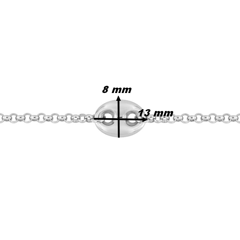 Bracelet Femme Grain de café Argent 925/1000 ROBBEZ MASSON, dimensions
