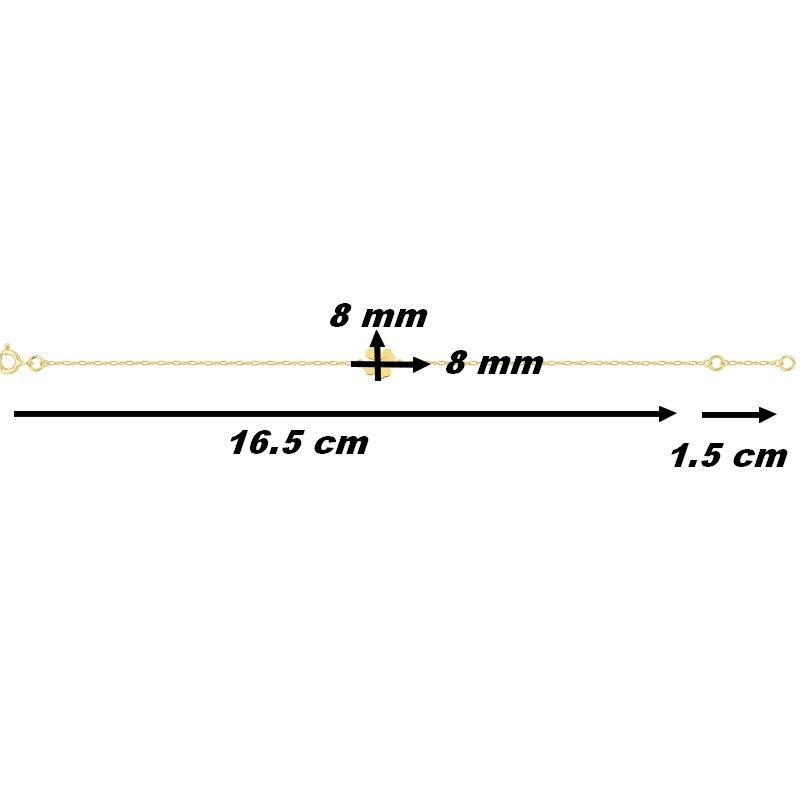 Bracelet Femme Trèfle à 4 feuilles Or jaune 750/1000 ROBBEZ MASSON, dimensions