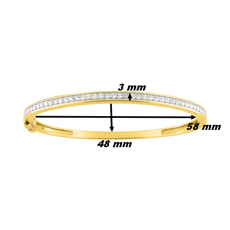 Bracelet-jonc-femme-Or-jaune-750-et-diamants-robbez-masson-6-006-33-dimensions Bracelet jonc ouvrant Femme Or jaune 750/1000, Rhodium et Diamants ROBBEZ MASSON, dimensions