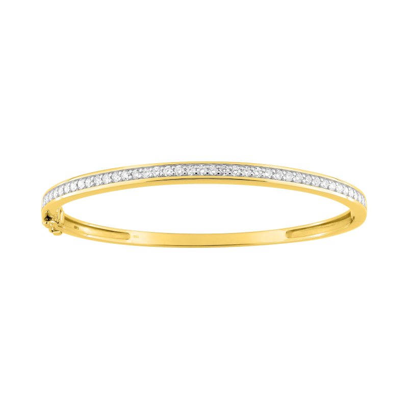 Bracelet-jonc-femme-Or-jaune-750-et-diamants-robbez-masson-6-006-33 Bracelet jonc ouvrant Femme Or jaune 750/1000, Rhodium et Diamants ROBBEZ MASSON