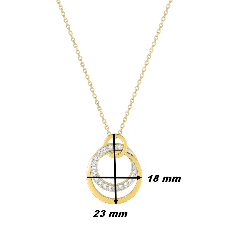 Collier Femme Or jaune 750/1000, Rhodium et Diamants CHRISTIAN BERNARD, dimensions