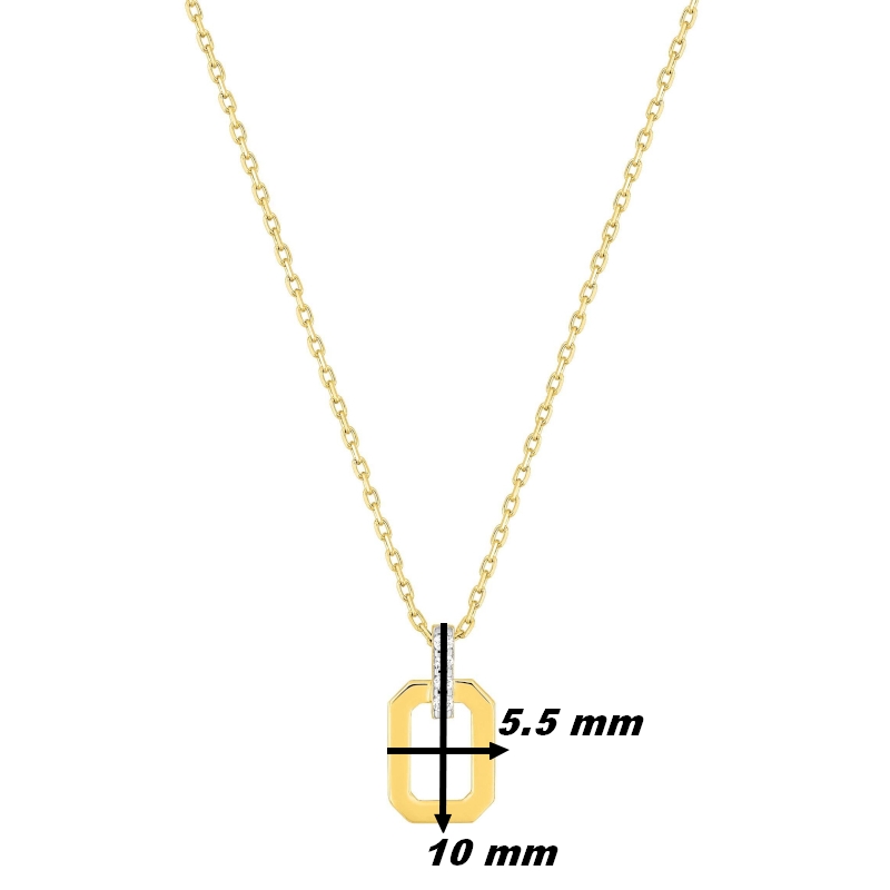 Collier octogonal Femme Or jaune 750/1000, Rhodium et Diamants ROBBEZ MASSON, dimensions