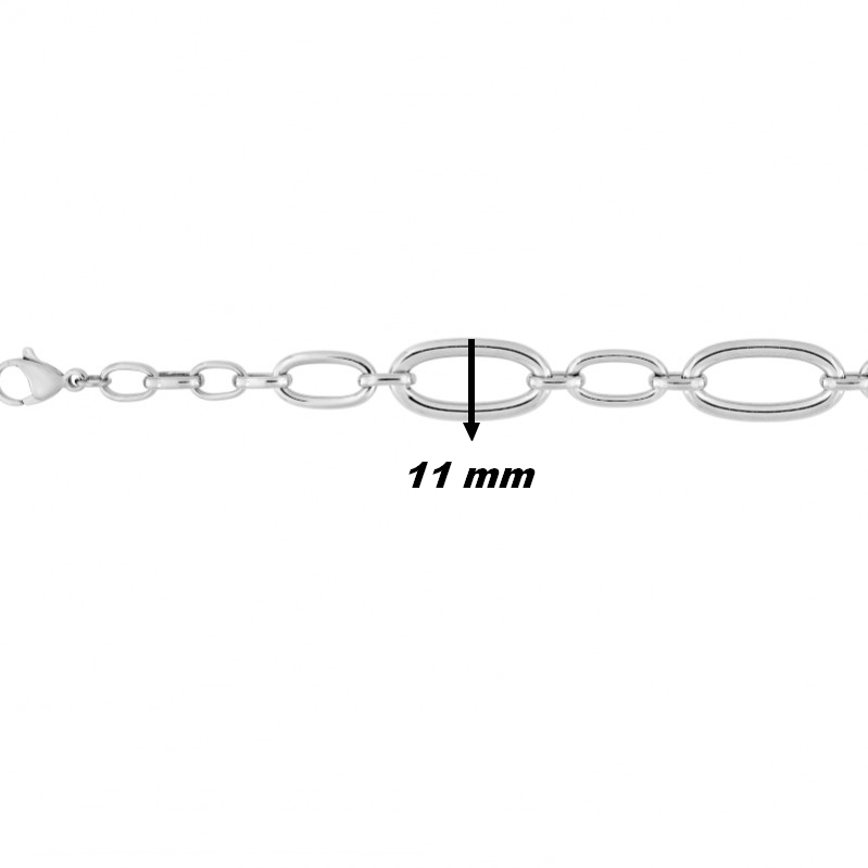 Collier-chaine-Femme-Acier-inoxydable-316L-robbez-masson-431228C-largeur Collier chaine Femme Acier inoxydable ROBBEZ MASSON, largeur