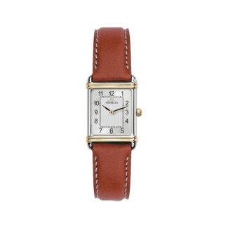 Montre Femme Art déco cuir marron et Acier inoxydable bicolore HERBELIN 17478T22GD