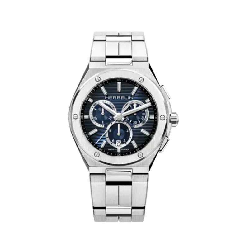 Montre-Cap-Camarat-Homme-chronographe-Acier-inoxydable-HERBELIN-37645B15 Montre Homme Cap Camarat Chronographe HERBELIN Acier inoxydable 37645B15