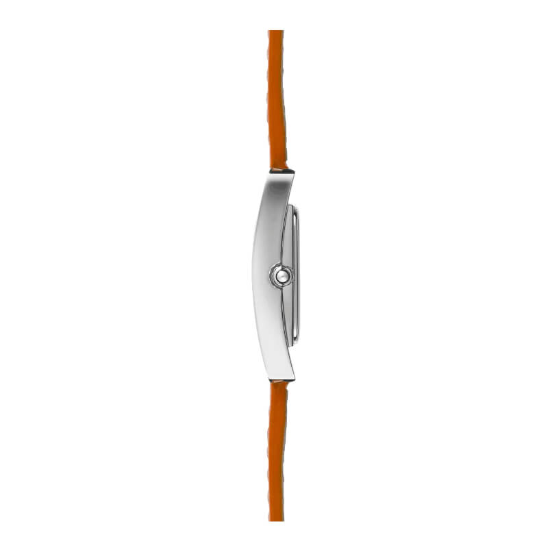 Montre Femme Vième Avenue HERBELIN, Acier inoxydable et bracelet double Cuir orange 17437AP29MDL, côté