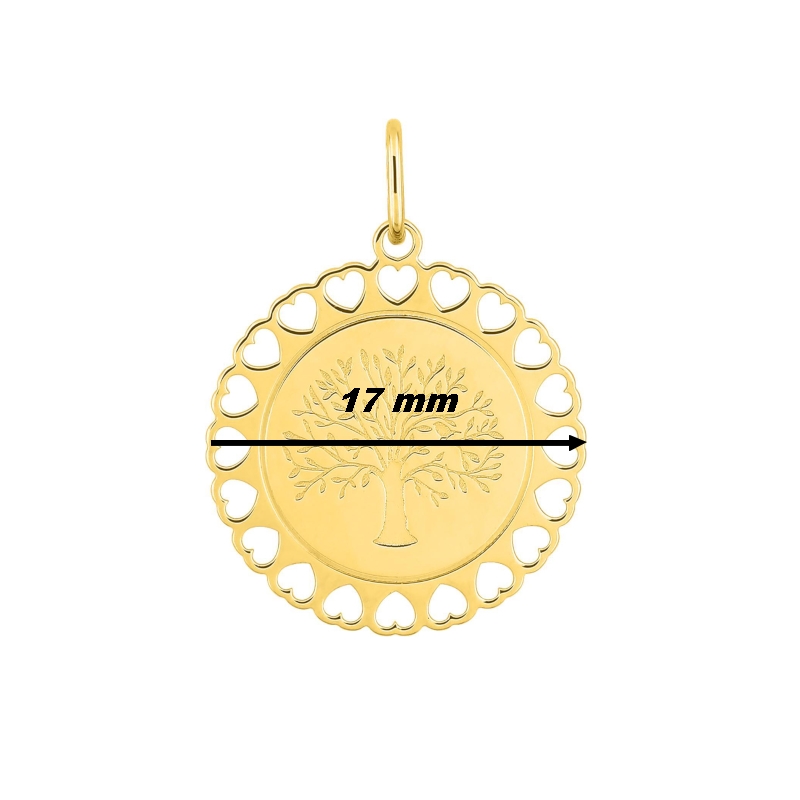 Pendentif Arbre de vie et cœur Or jaune 750/1000 ROBBEZ MASSON, diametre