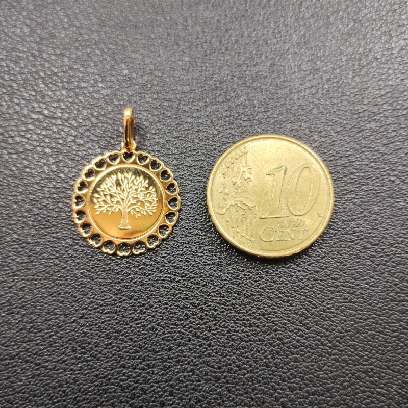 Pendentif Arbre de vie et cœur Or jaune 750/1000 ROBBEZ MASSON, taille