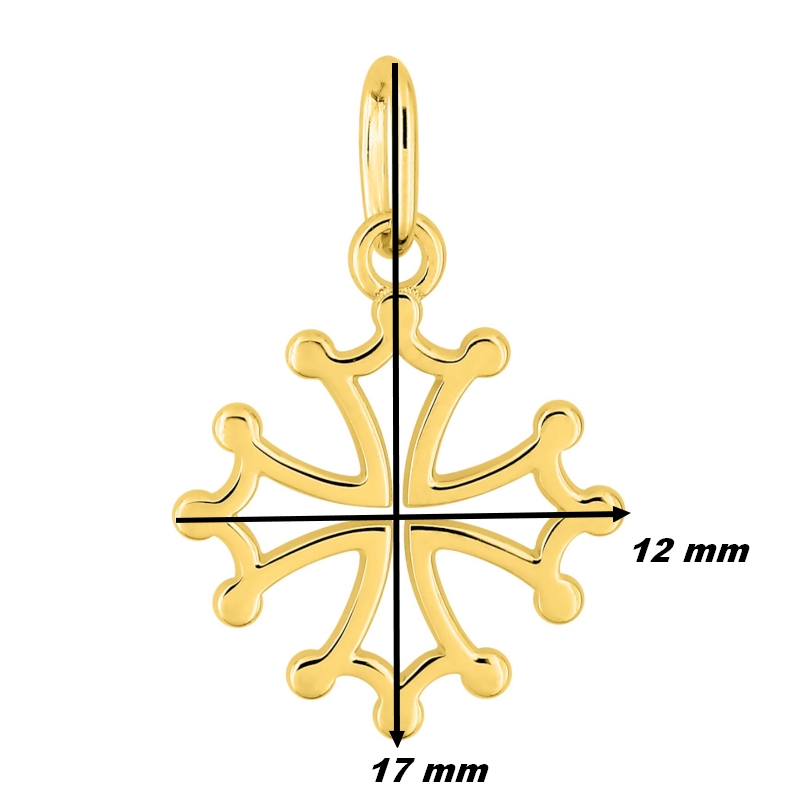 Pendentif Croix Occitane Or jaune 750/1000 ROBBEZ MASSON, dimensions