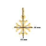 Pendentif Croix Occitane petit modèle Or jaune 750/1000 ROBBEZ MASSON, dimensions