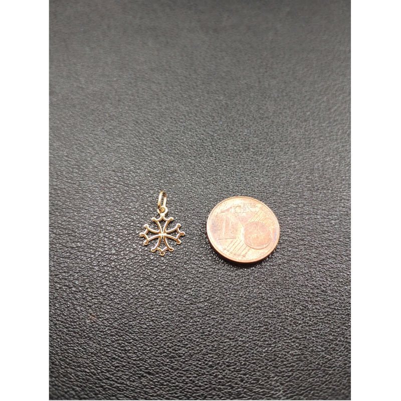 Pendentif-Croix-Occitane-Or-jaune-750-robbez-masson-3-7455-00-taille Pendentif Croix Occitane petit modèle Or jaune 750/1000 ROBBEZ MASSON, taille