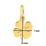 Pendentif Trèfle à 4 feuilles porte bonheur OR jaune 750/1000 ROBBEZ MASSON, dimensions