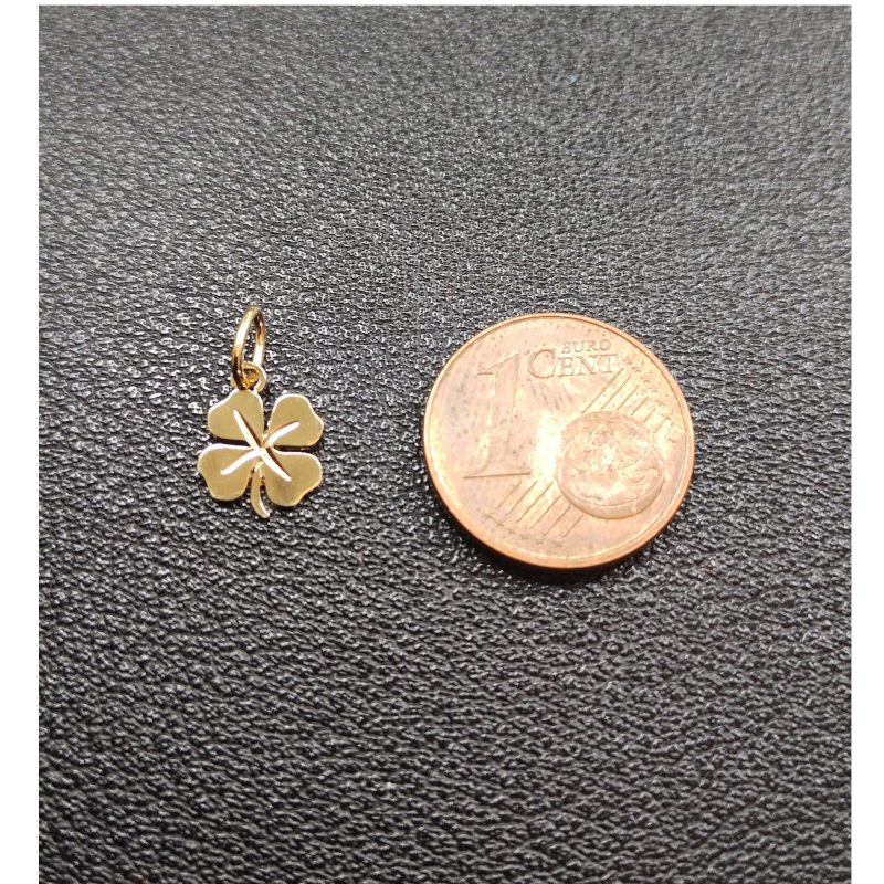 Pendentif-Trefle-Or-jaune-750-robbez-masson-3-7450-00-taille Pendentif Trèfle à 4 feuilles porte bonheur OR jaune 750/1000 ROBBEZ MASSON, taille