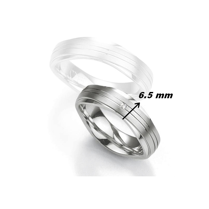 Alliance Argent 925/1000 et Diamant BREUNING, largeur
