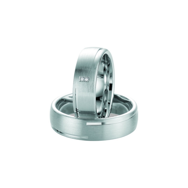 Alliance Argent 925/1000 et 2 Diamants BREUNING