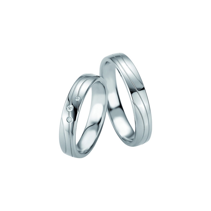 Alliance Argent 925/1000 et 3 Diamants BREUNING