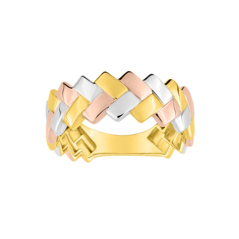 Bague Femme 3 Ors (jaune, blanc, rose) 750/1000 et Oxyde de zirconium ROBBEZ MASSON