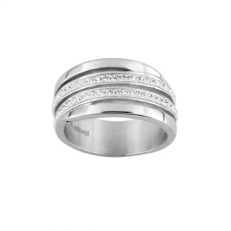 Bague Femme Acier inoxydable et Cristal blanc synthétique ROBBEZ MASSON