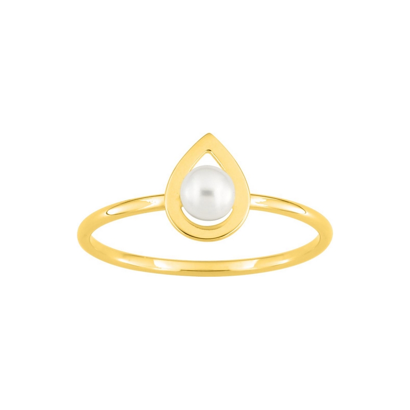 Bague goutte Femme Or jaune 750/1000 et Perle de culture ROBBEZ MASSON