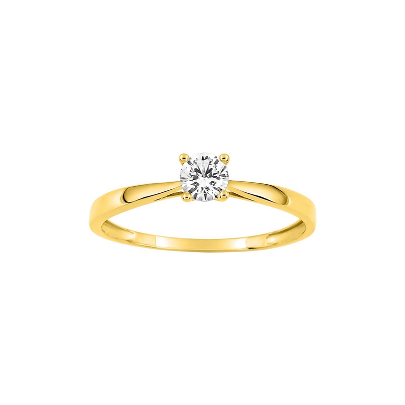 Solitaire Femme Or jaune 750/1000 et oxydes de zirconium ROBBEZ MASSON