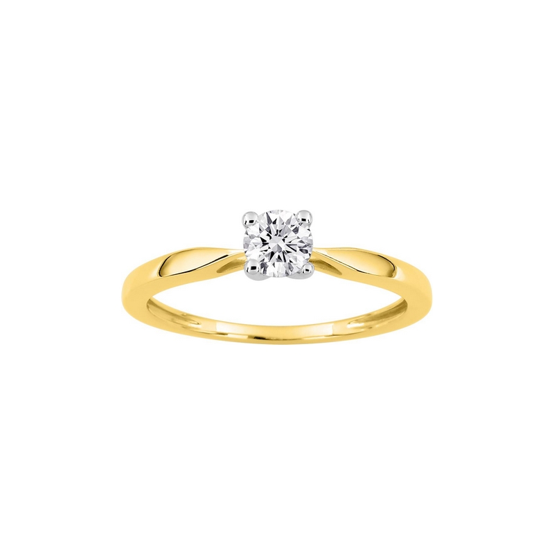 Solitaire Femme Or jaune 750/1000, Rhodium et oxyde de zirconium ROBBEZ MASSON