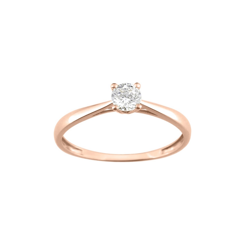 Solitaire Femme Or rose 750/1000 et oxydes de zirconium ROBBEZ MASSON
