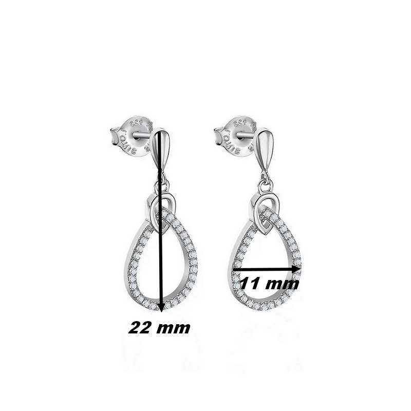 Boucles d’oreilles pendantes Gouttes Femme Argent 925/1000 et Oxydes de zirconium LOTUS LP3058-4/1, dimensions