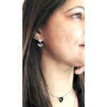 Boucles d’oreilles clous pendantes 2 en 1 Femme, Argent 925/1000 et Oxydes de zirconium LOTUS LP1988-4/1 portées