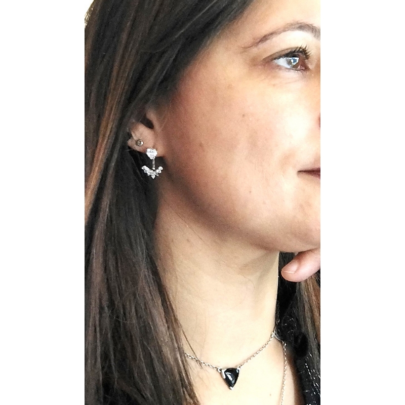 boucles-oreilles-clou-pendantes-femme-argent-925-et-oxydes-2-en-1-LOTUS-LP1988-4-1-portées Boucles d’oreilles clous pendantes 2 en 1 Femme, Argent 925/1000 et Oxydes de zirconium LOTUS LP1988-4/1 portées