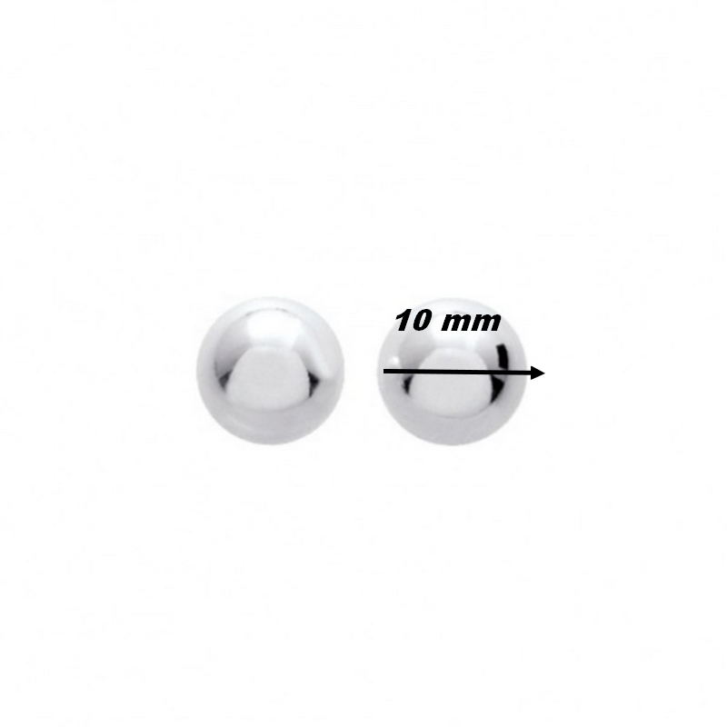 boucles-oreilles-clous-boules-femme-argent-rhodié-robbez-masson-315046-diamètre Boucles d’oreilles clous Femme boule 10 mm Argent 925/1000 ROBBEZ MASSON, diamètre