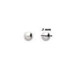 Boucles d’oreilles clous Femme boule 3 mm Argent 925/1000 ROBBEZ MASSON, diamètre