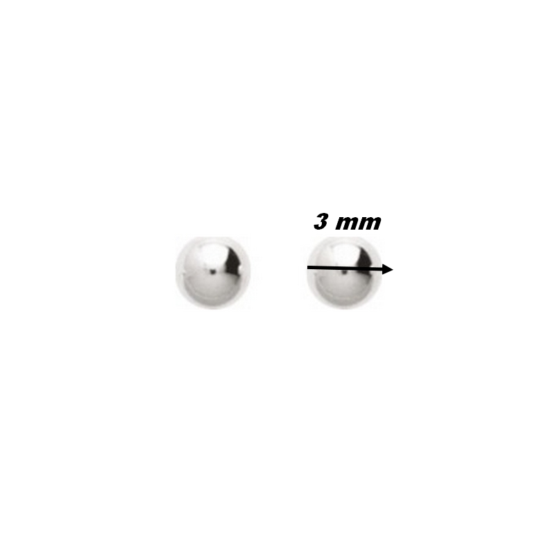 boucles-oreilles-clous-boules-femme-argent-rhodié-robbez-masson-315122-diamètre Boucles d’oreilles clous Femme boule 3 mm Argent 925/1000 ROBBEZ MASSON, diamètre
