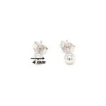 Boucles d’oreilles clous Femme boule 4 mm Argent 925/1000 ROBBEZ MASSON, dimensions