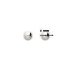 Boucles d’oreilles clous Femme boule 5 mm Argent 925/1000 ROBBEZ MASSON, diamètre