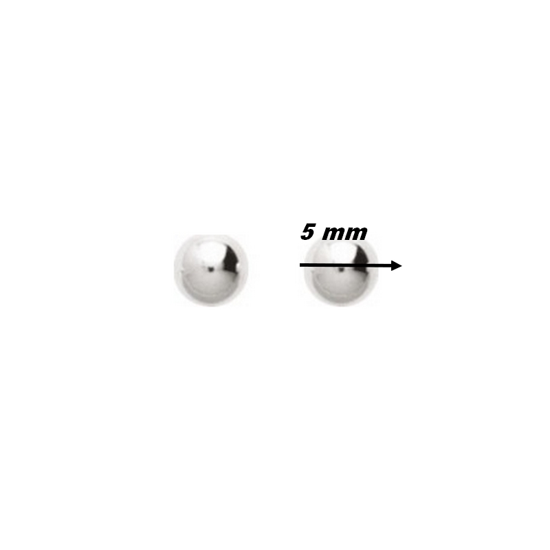 boucles-oreilles-clous-boules-femme-argent-rhodié-robbez-masson-315124-diamètre Boucles d’oreilles clous Femme boule 5 mm Argent 925/1000 ROBBEZ MASSON, diamètre