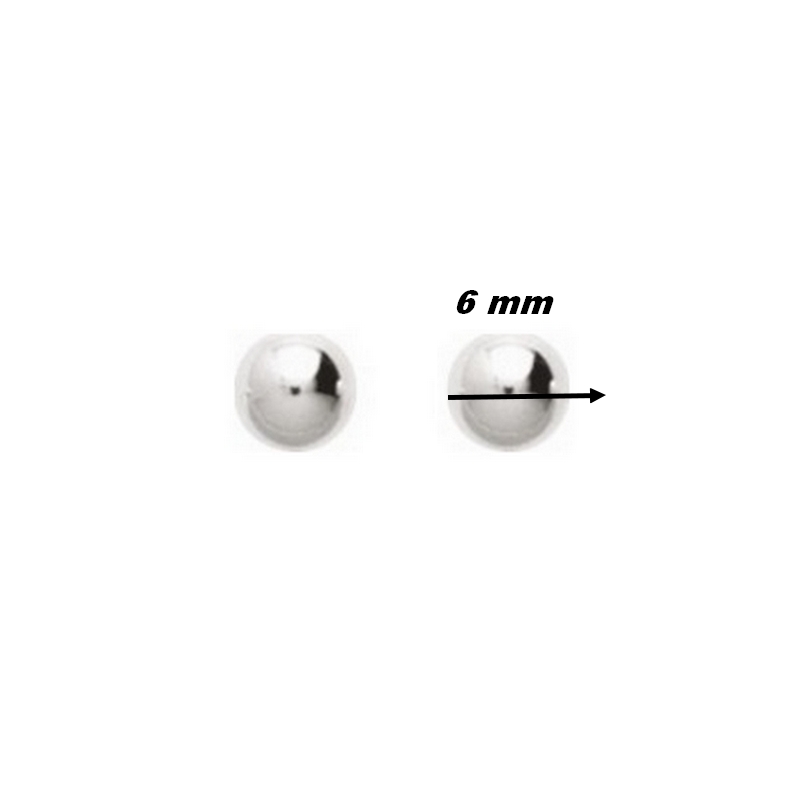 Boucles d’oreilles clous Femme boule 6 mm Argent 925/1000 ROBBEZ MASSON, diamètre
