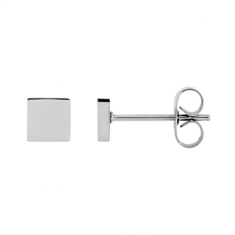 Boucles d’oreilles clous carrées Femme Acier inoxydable ROBBEZ MASSON