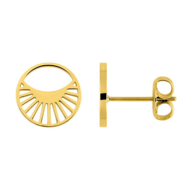 Boucles d’oreilles clous Rond Femme Acier inoxydable doré ROBBEZ MASSON