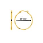 Boucles d’oreilles créoles ondulées Femme Acier inoxydable doré ROBBEZ MASSON, diamètre