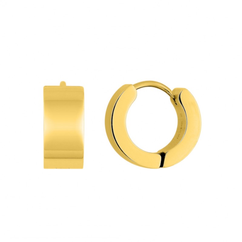 boucles-oreilles-creoles-femme-acier-inoxydable-doré-robbez-masson-435330 Boucles d’oreilles créoles larges Femme Acier inoxydable doré ROBBEZ MASSON