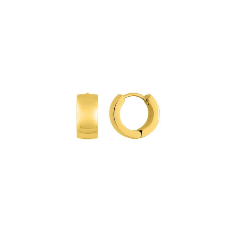 boucles-oreilles-creoles-femme-acier-inoxydable-doré-robbez-masson-435340 Boucles d’oreilles créoles larges Femme Acier inoxydable doré ROBBEZ MASSON