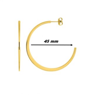 Boucles d’oreilles demi créoles Femme Acier inoxydable doré ROBBEZ MASSON, diamètre