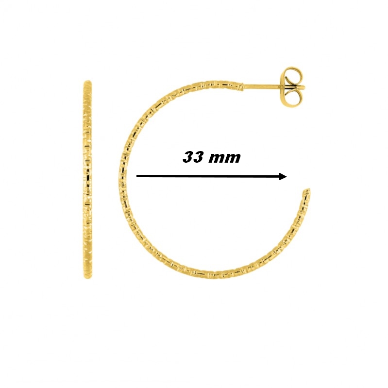 Boucles d’oreilles demi créoles Femme Acier inoxydable doré ROBBEZ MASSON, diamètre