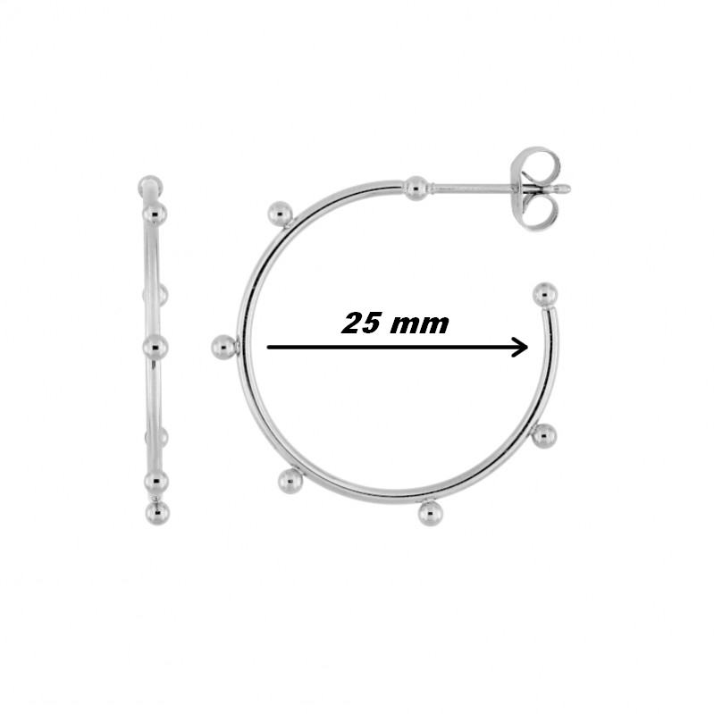 Boucles d’oreilles demi créoles Femme Acier inoxydable ROBBEZ MASSON, diamètre