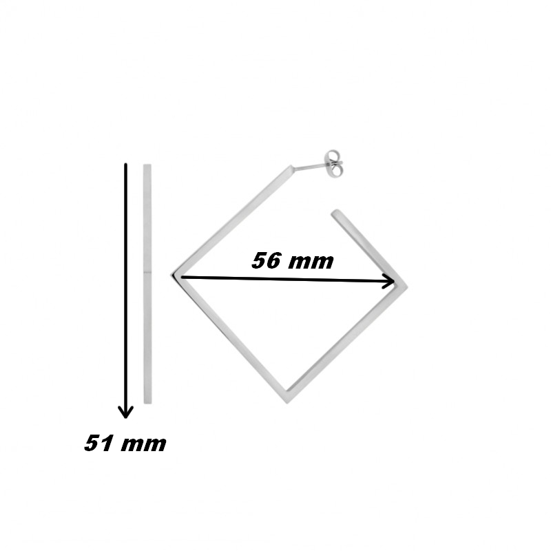 boucles-oreilles-creoles-femme-acier-inoxydable-robbez-masson-435047-dimensions Boucles d’oreilles créoles carrées Femme Acier inoxydable ROBBEZ MASSON, dimensions