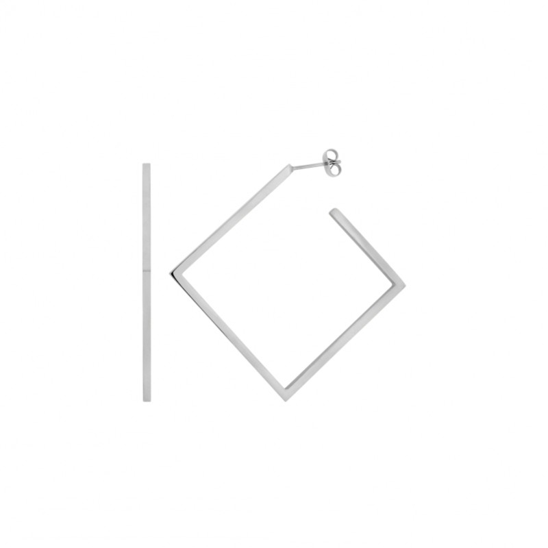 boucles-oreilles-creoles-femme-acier-inoxydable-robbez-masson-435047 Boucles d’oreilles créoles carrées Femme Acier inoxydable ROBBEZ MASSON