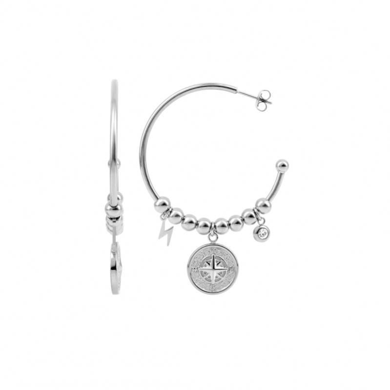 boucles-oreilles-creoles-femme-acier-inoxydable-robbez-masson-435068 Boucles d’oreilles demi créole Femme Acier inoxydable ROBBEZ MASSON