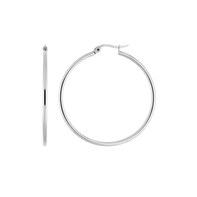 boucles-oreilles-creoles-femme-acier-inoxydable-robbez-masson-435224 Boucles d’oreilles créoles Femme, Acier inoxydable ROBBEZ MASSON