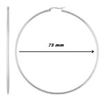 Boucles d’oreilles créoles Femme, Acier inoxydable ROBBEZ MASSON 75 mm, diamètre