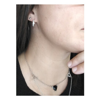 Boucles d’oreilles créoles Femme Argent 925/1000 et Oxydes de zirconium LOTUS LP3284-4/1 portées